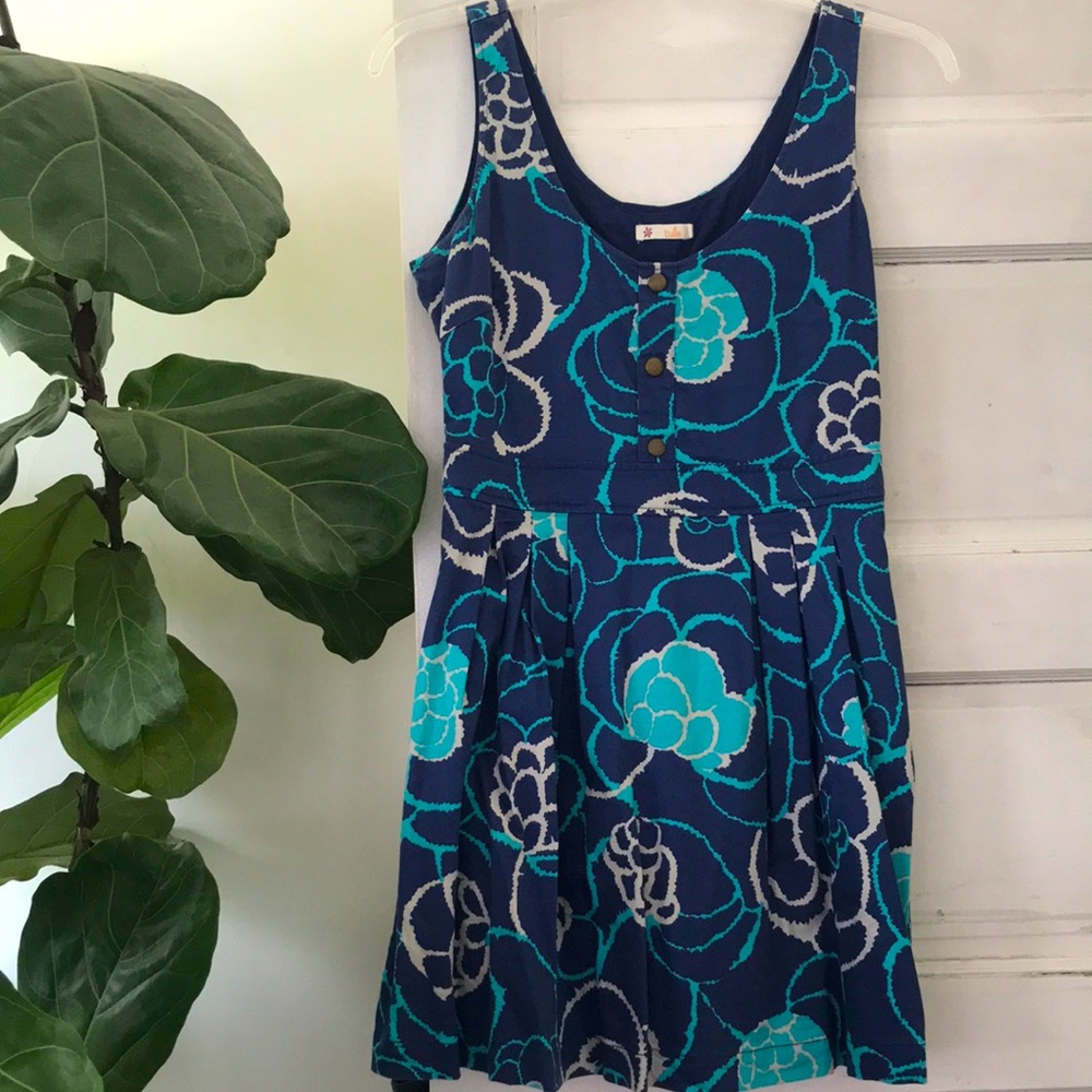 IT HAS POCKETS! Navy and turquoise sundress, Tulle size L